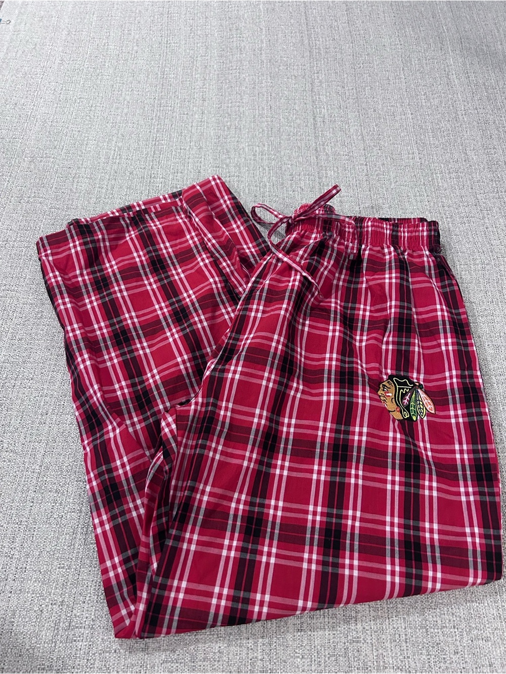 NHL Red Plaid Pajama Loungewear Pants Chicago Blackhawks.  Size XL